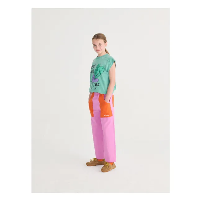 Pantalon Colorblock Coton Bio | Violet