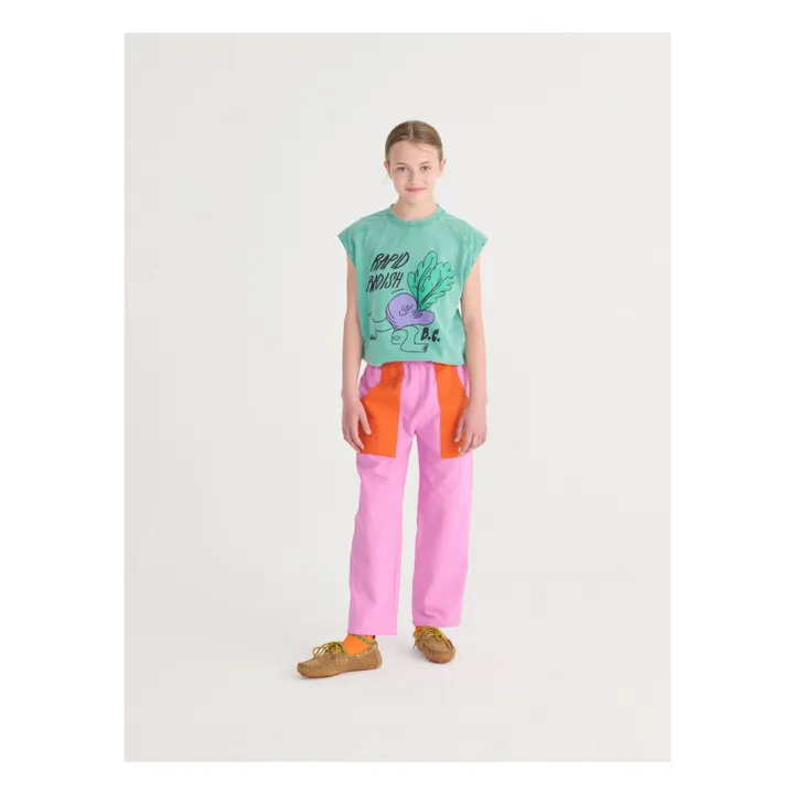 Pantalones de algodón orgánico con bloques de color | Violeta- Imagen del producto n°2