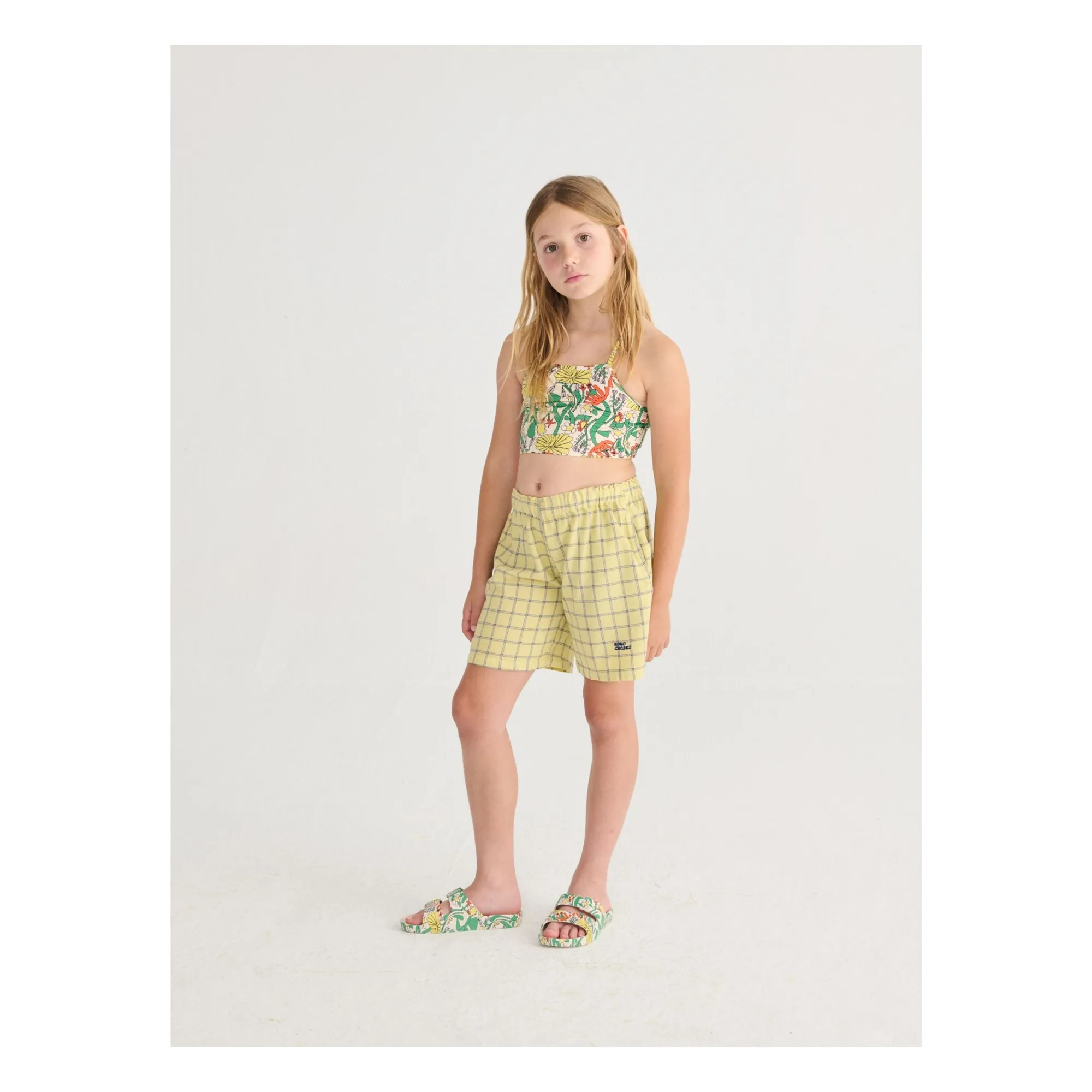 Short Carreaux Coton Bio | Jaune- Image produit n°5