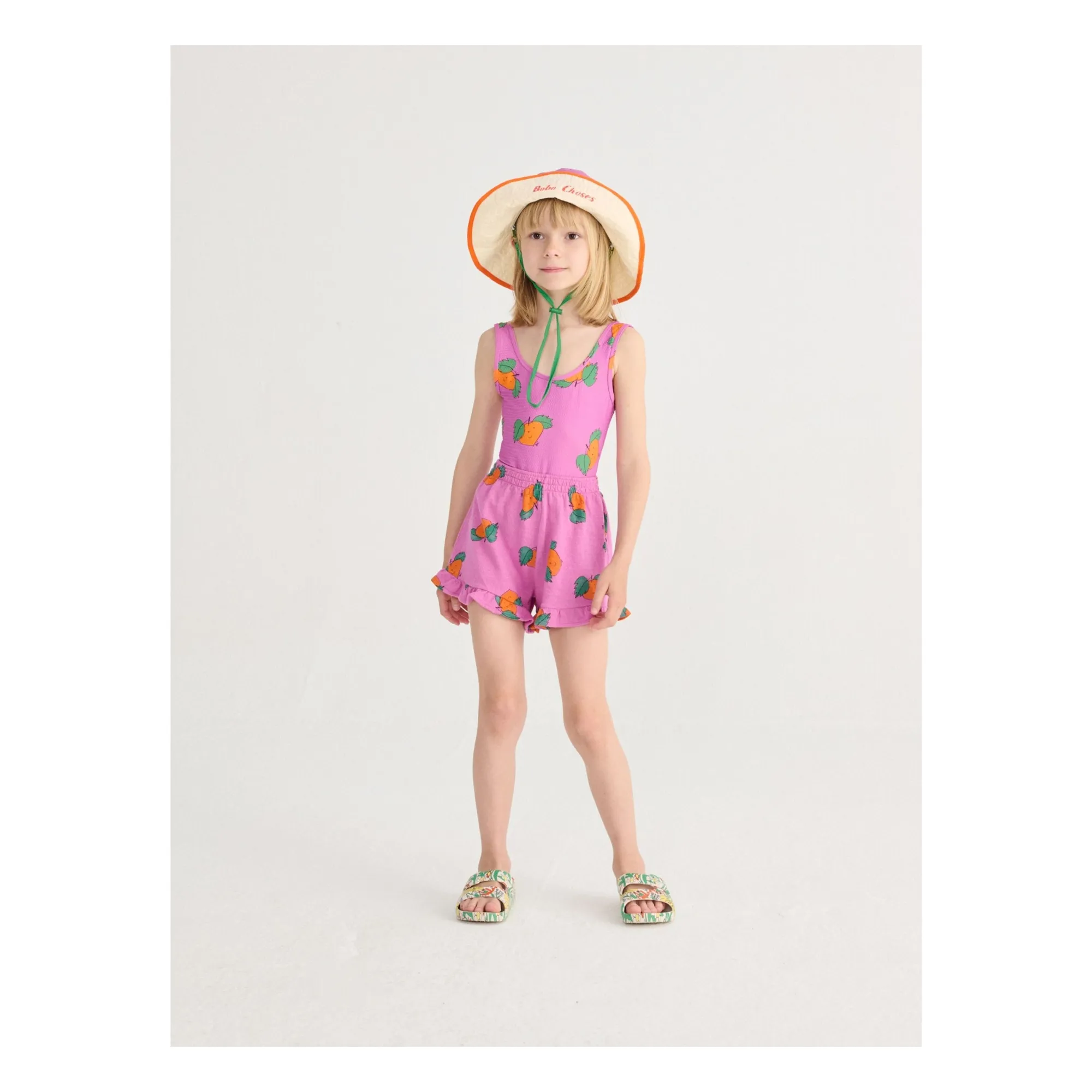 Short Volants Oranges Coton Bio | Violet- Image produit n°1