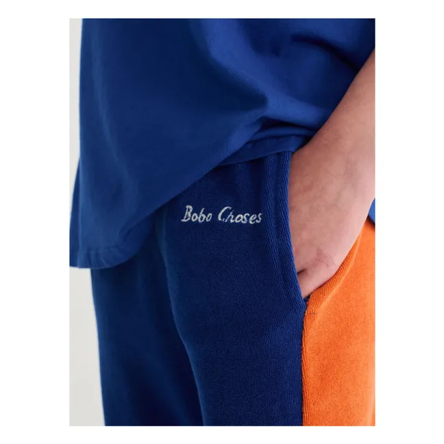 Jogger Colorblock Eponge Coton Bio | Bleu roi