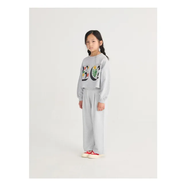 Joggers rectos de algodón ecológico | Gris Jaspeado