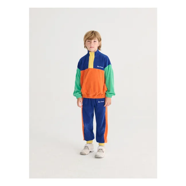 Colorblock organic cotton terry sweatshirt | Orange