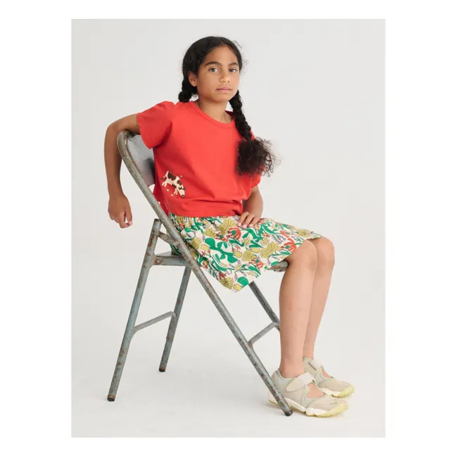 Falda floral de algodón orgánico | Blanco