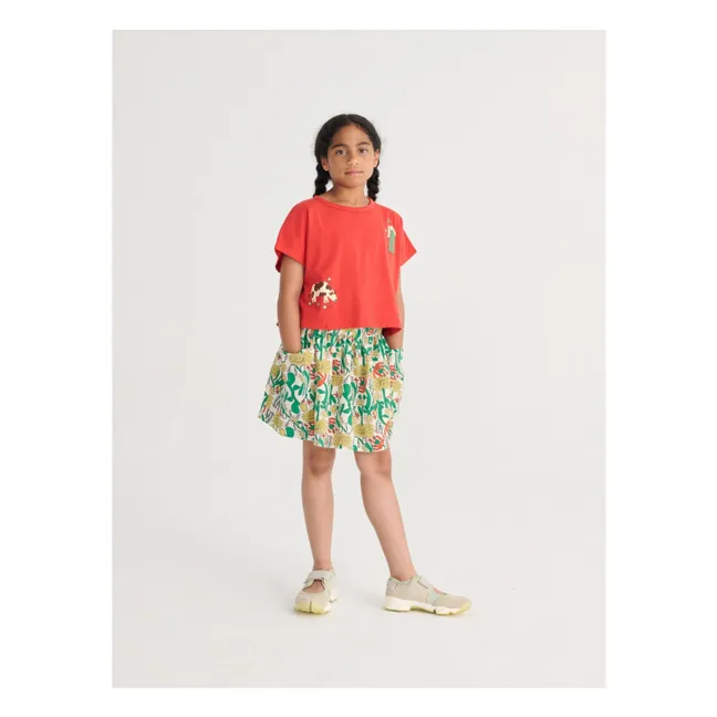 Falda floral de algodón orgánico | Blanco