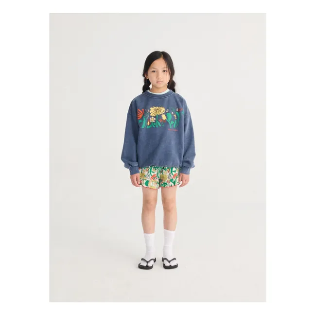 Short Volants Fleuri Coton Bio | Blanc