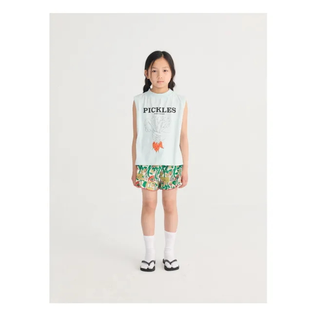 Short Volants Fleuri Coton Bio | Blanc