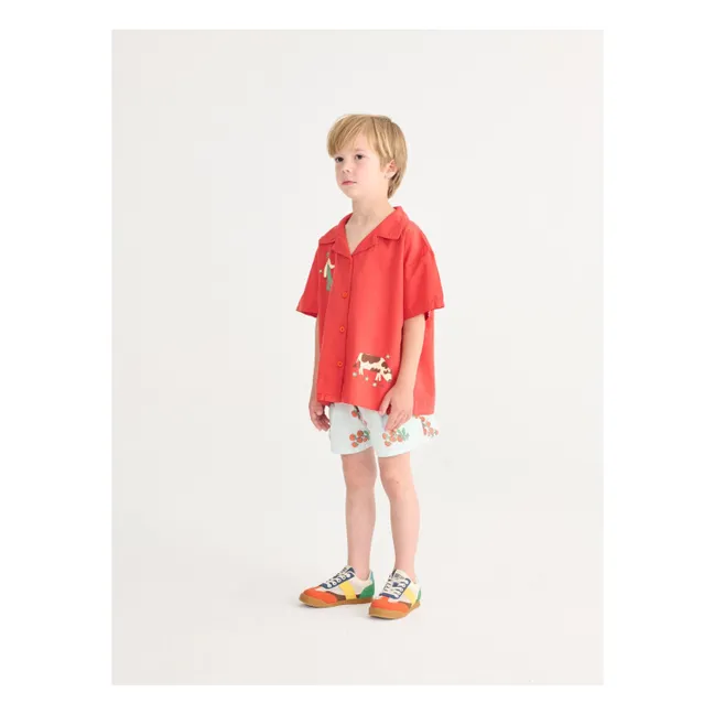 Short Tomates Coton Bio | Bleu pâle