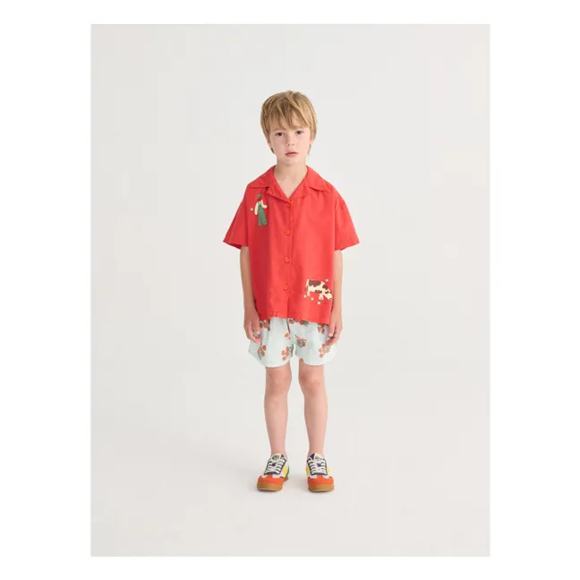 Short Tomates Coton Bio | Bleu pâle