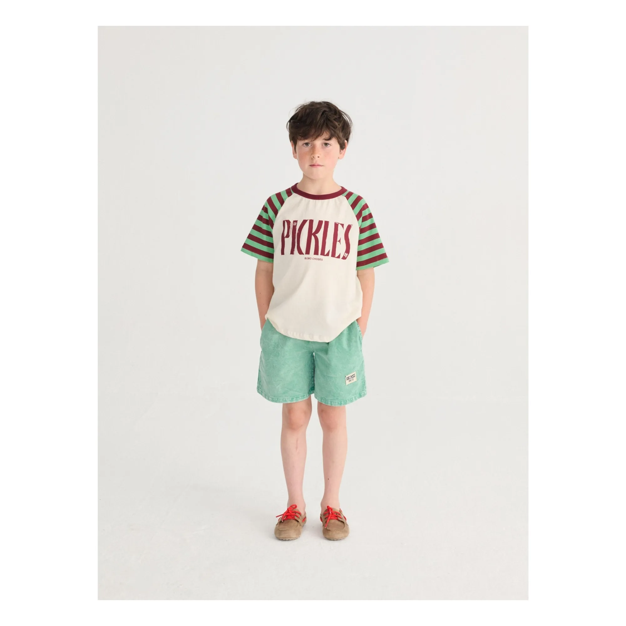 Short Délavé Coton Bio | Vert- Image produit n°1
