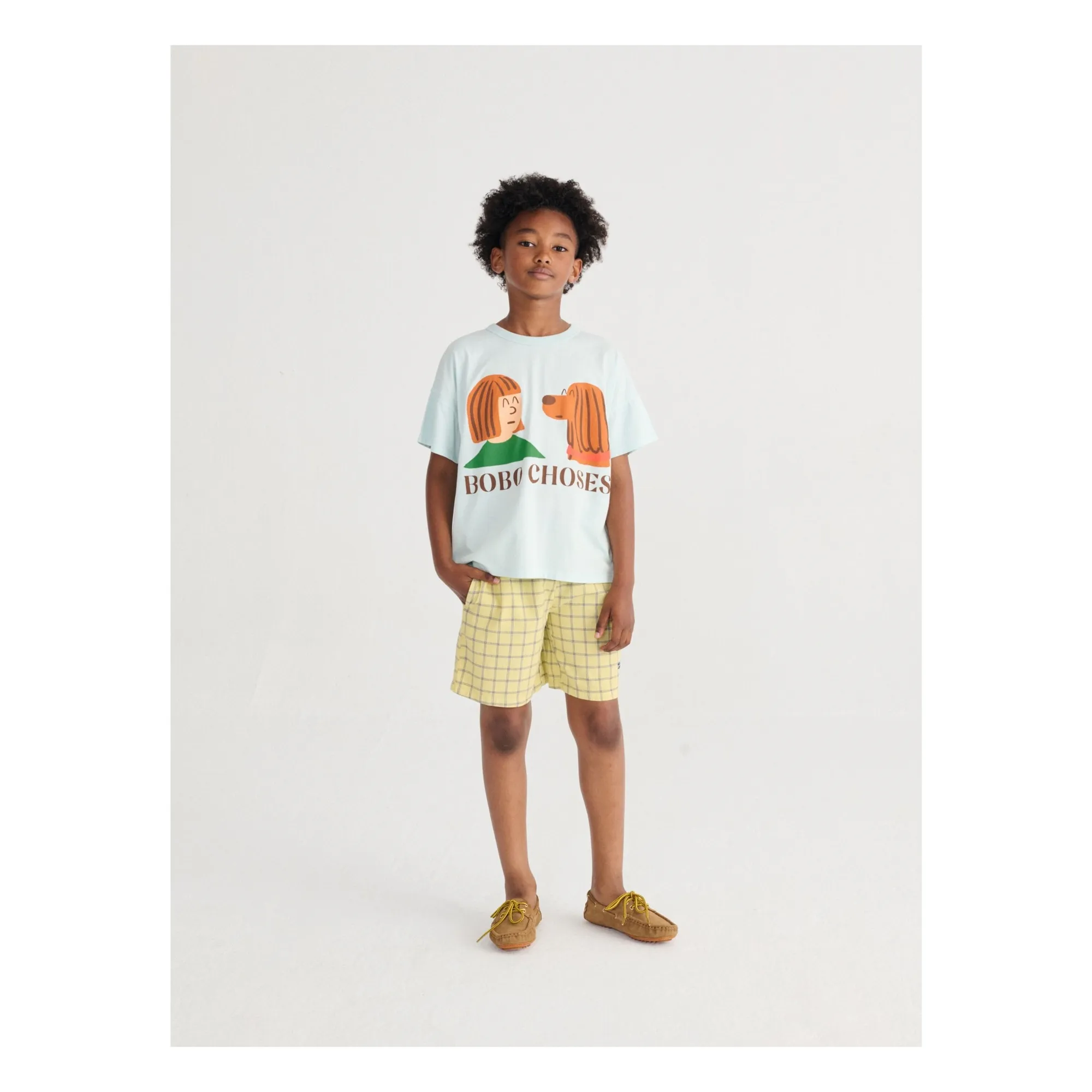 Short Carreaux Coton Bio | Jaune- Image produit n°1