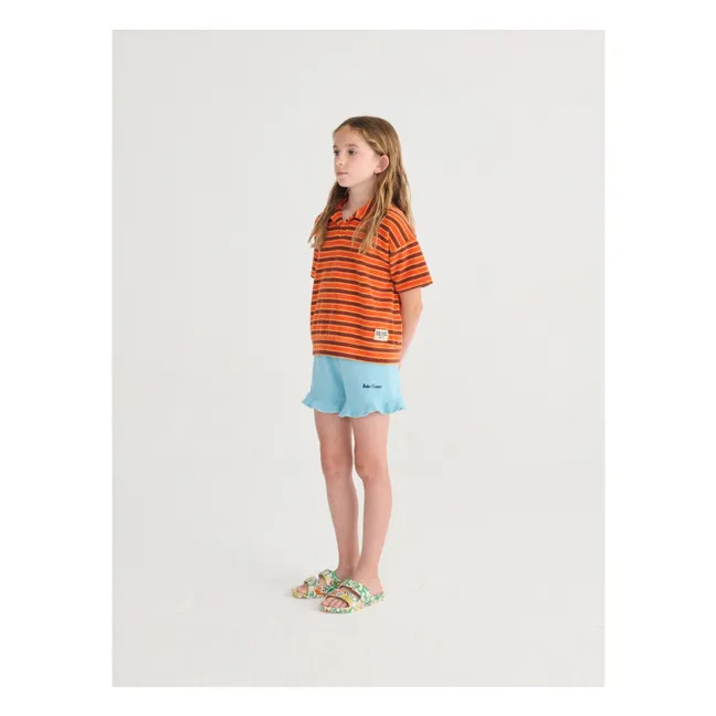 Shorts mit Volants Bobo Choses Bio-Baumwolle | Hellblau