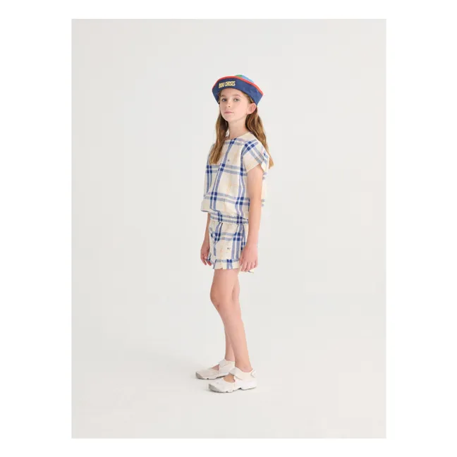 Top tartan in cotone biologico | Bianco