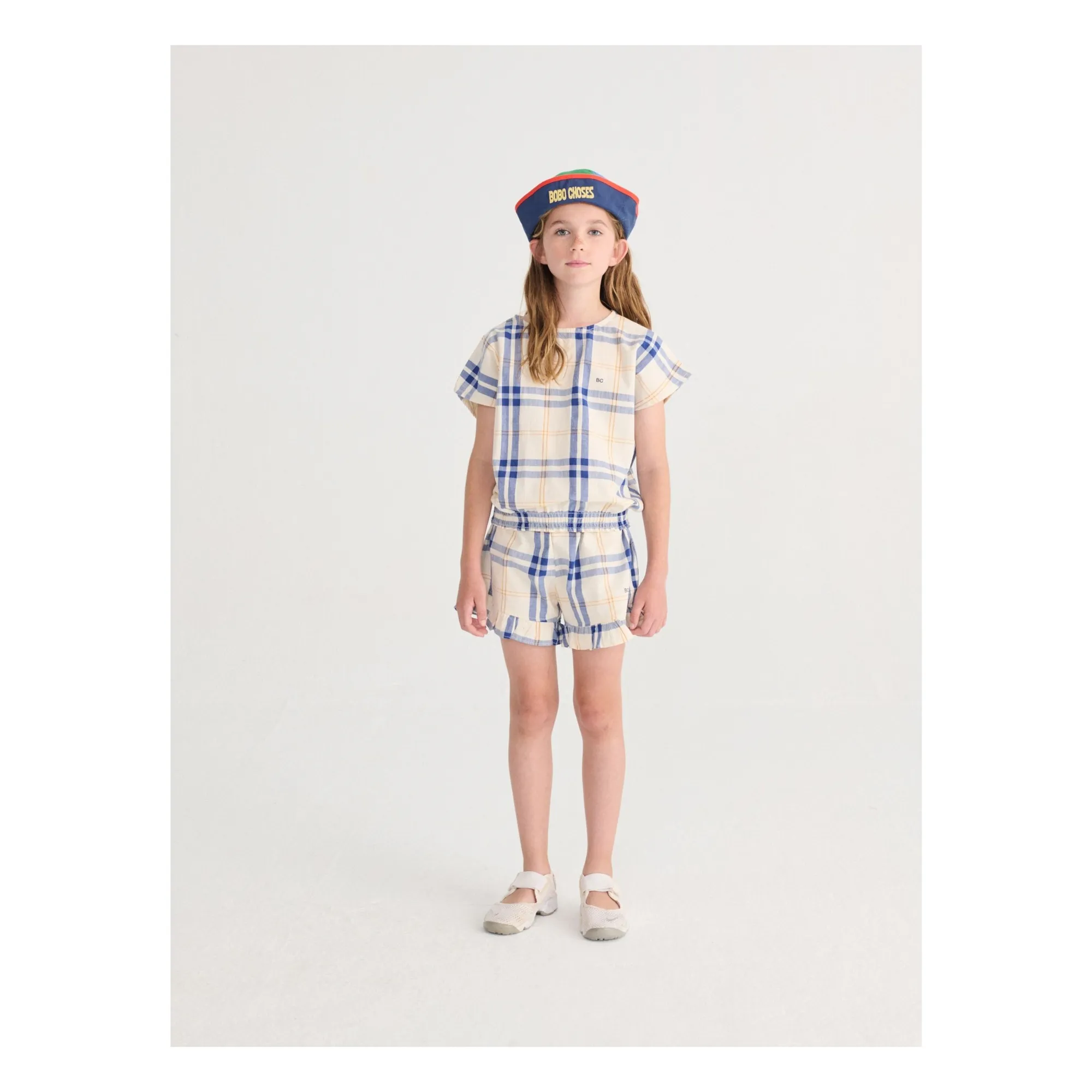 Top Tartan Coton Bio | Blanc- Image produit n°1
