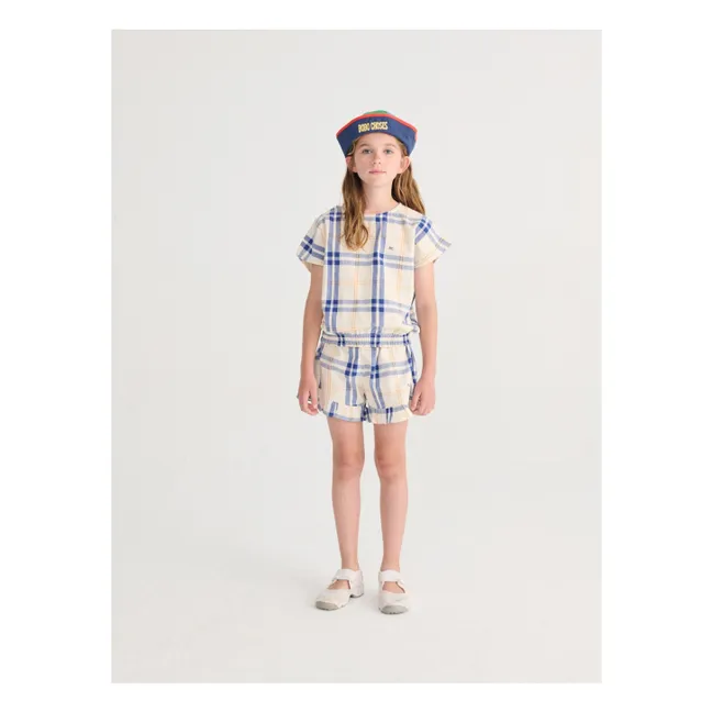 Organic cotton tartan top | White