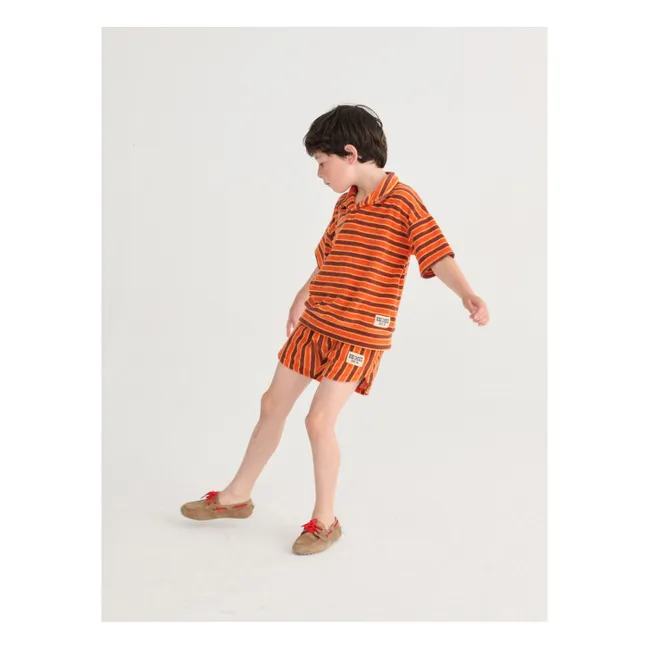 Pantaloncini in spugna a righe | Arancione