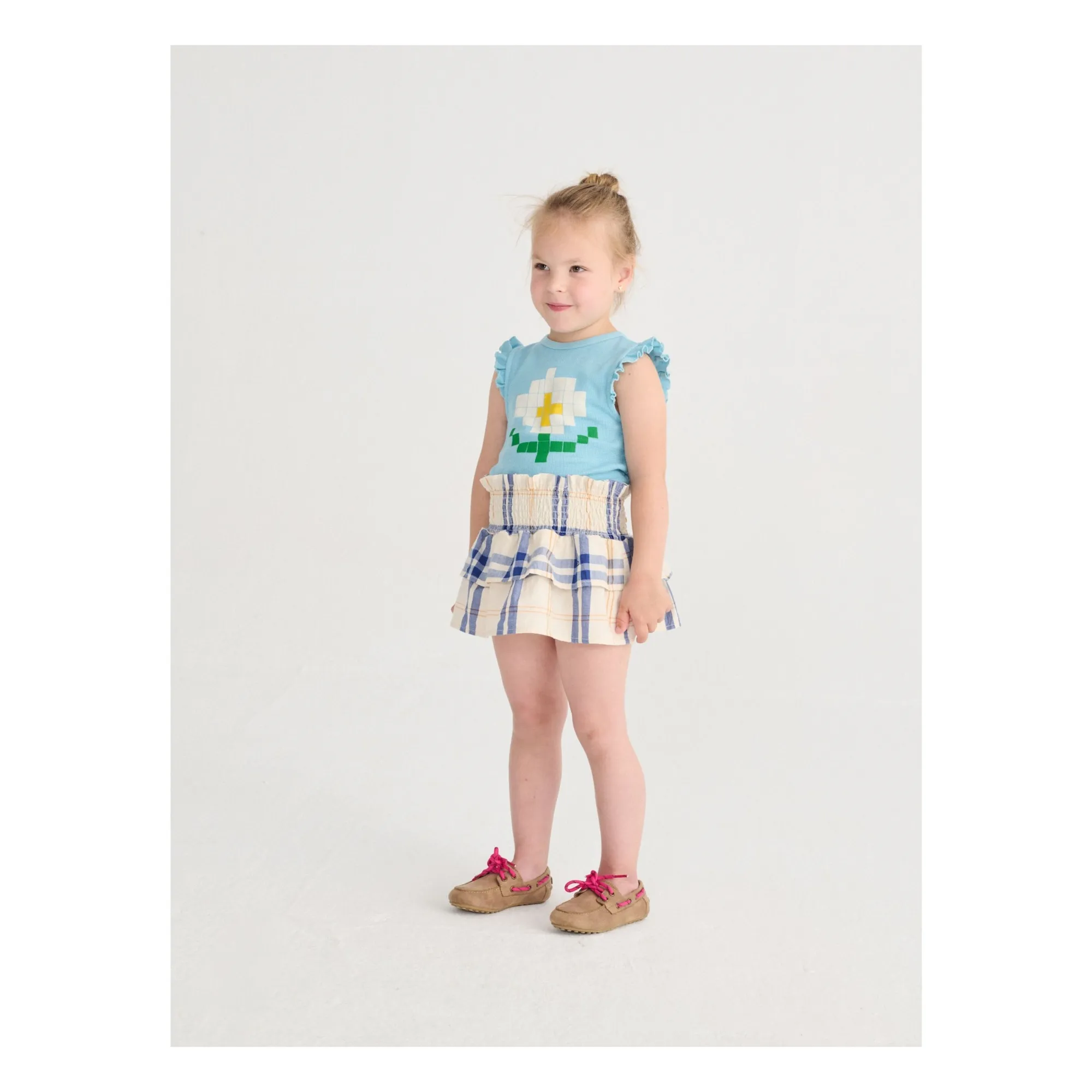 Débardeur Volants Marguerite Coton Bio | Bleu ciel- Image produit n°6