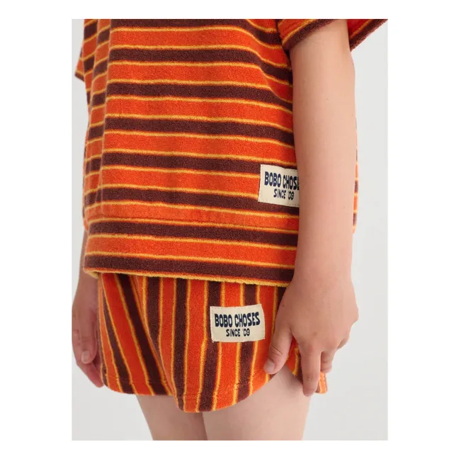 Pantaloncini in spugna a righe | Arancione