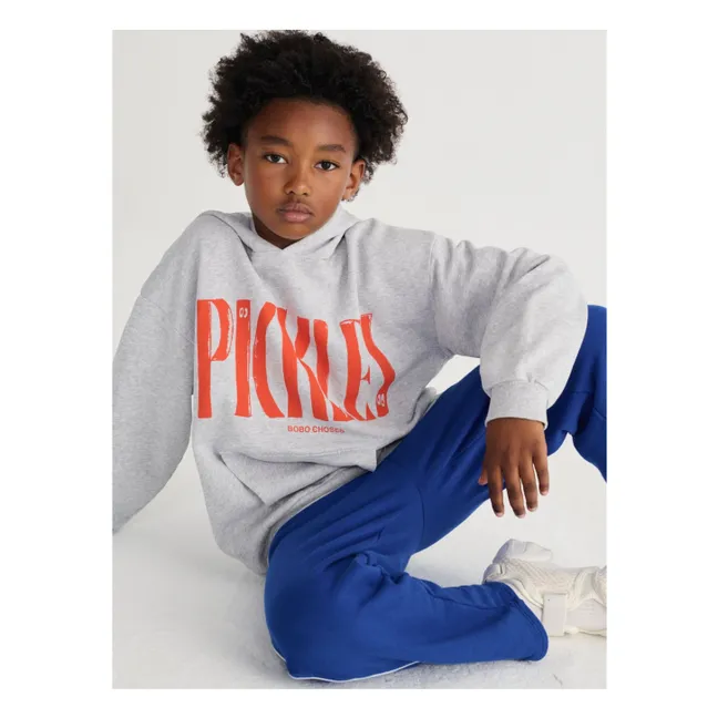 Sudadera con capucha de algodón ecológico Pickles | Gris Jaspeado