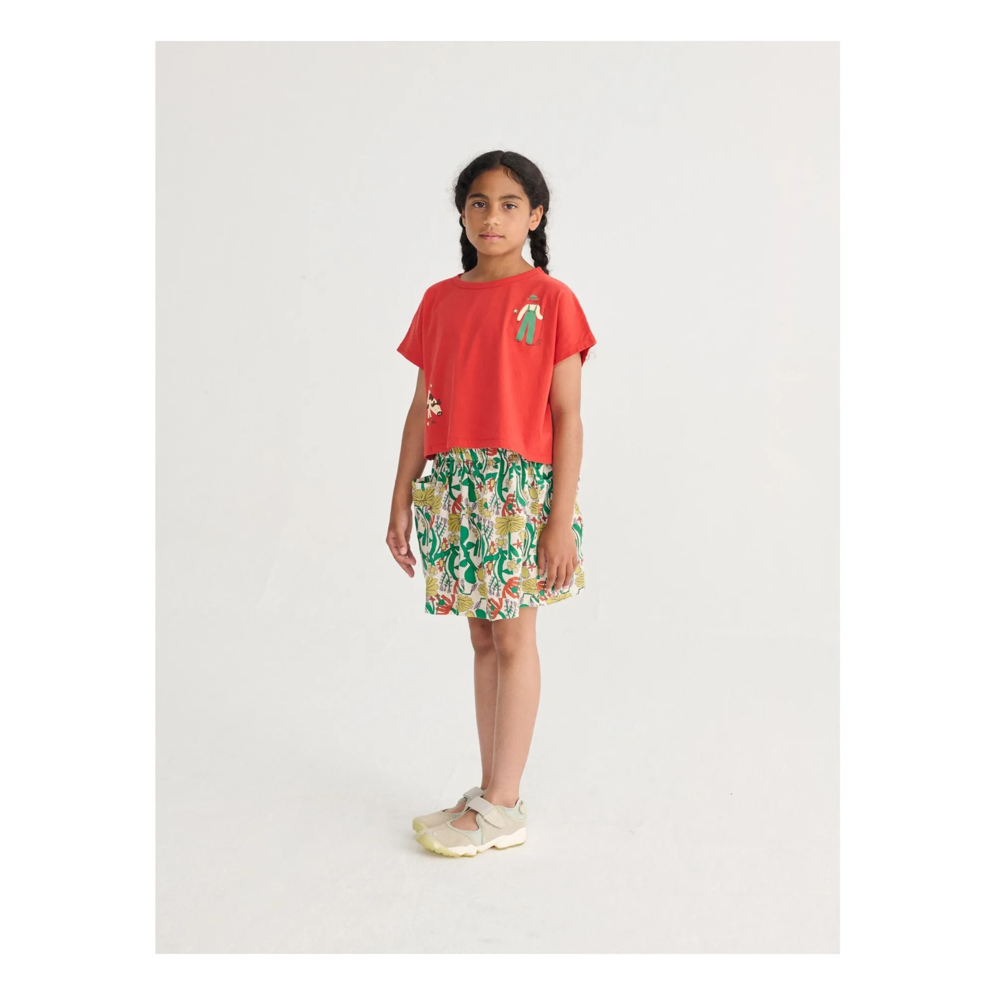 T-shirt Crop Ferme Coton Bio | Rouge- Image produit n°2