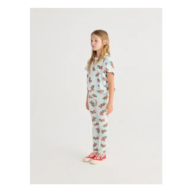 T-shirt Crop Tomates Coton Bio | Bleu pâle