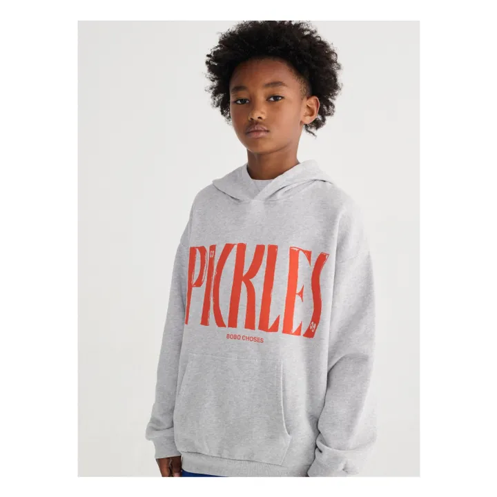 Sudadera con capucha de algodón ecológico Pickles | Gris Jaspeado- Imagen del producto n°1