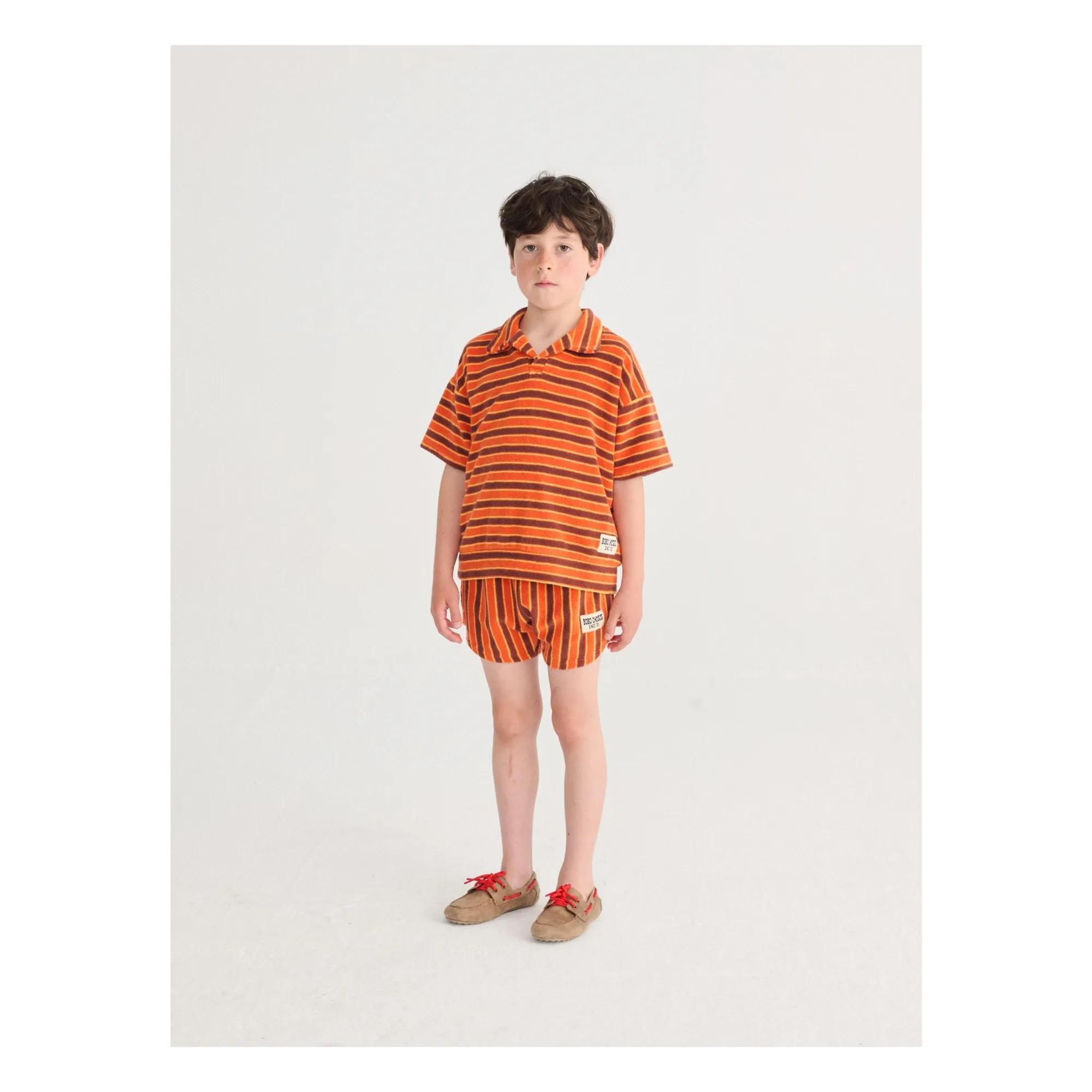 Polo Rayé Eponge | Orange- Image produit n°1