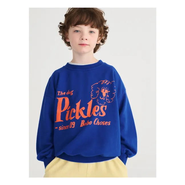 Sudadera de algodón orgánico The Dog Pickles | Azul Rey