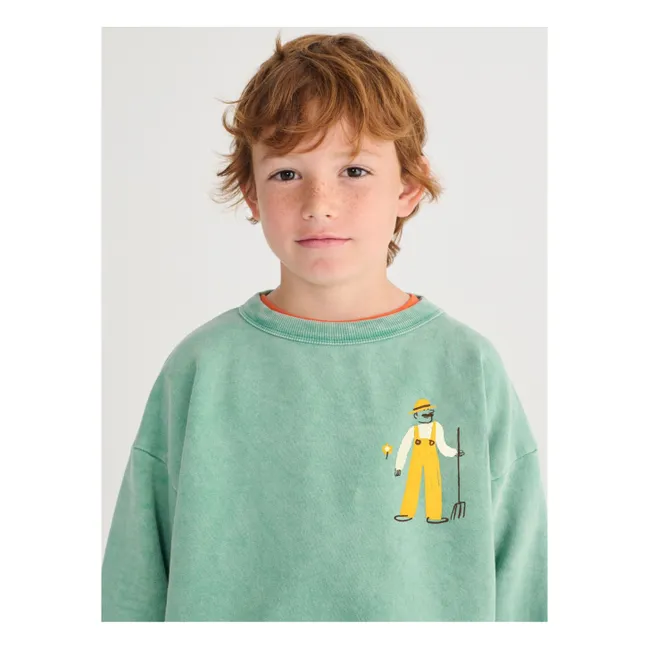 Sudadera de granja de algodón ecológico | Verde