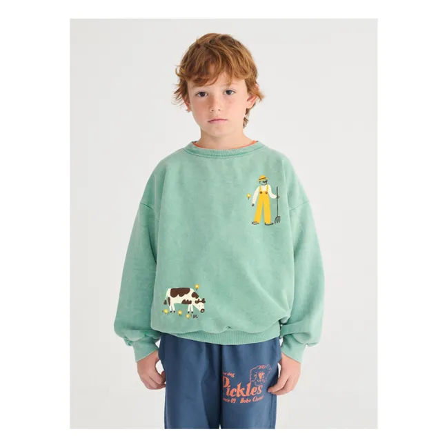 Sudadera de granja de algodón ecológico | Verde