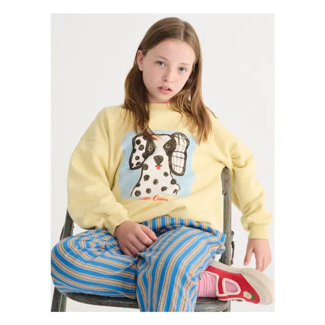 Dalmatian organic cotton sweatshirt | Yellow