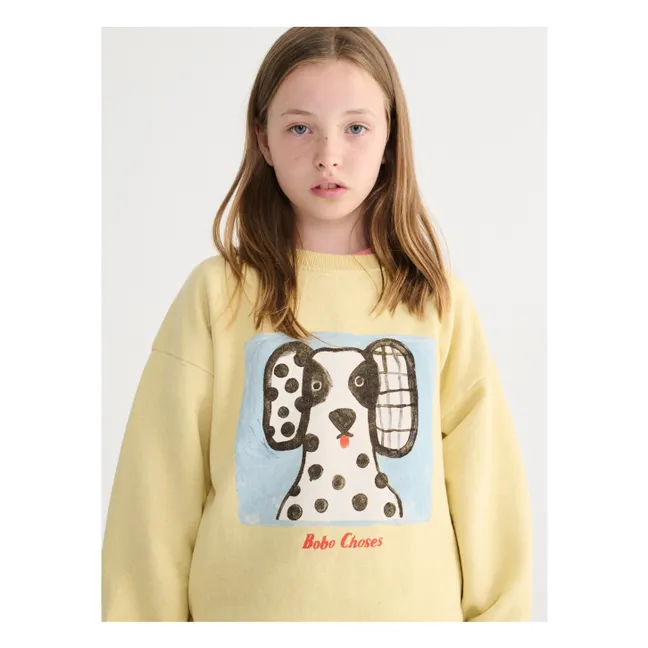 Dalmatian organic cotton sweatshirt | Yellow