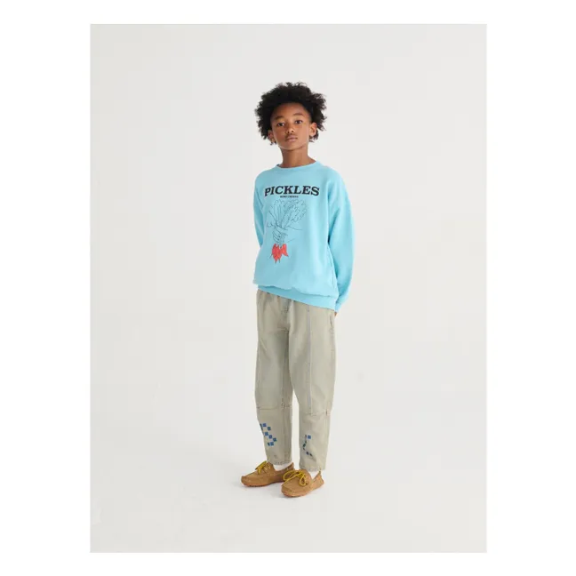 Pickles organic cotton sweatshirt | Light blue