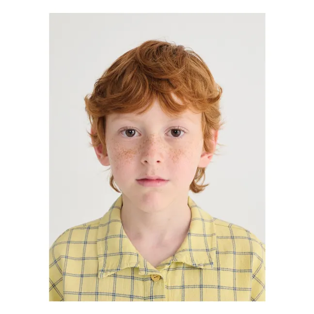 Organic Cotton Checkered Shirt | Yellow