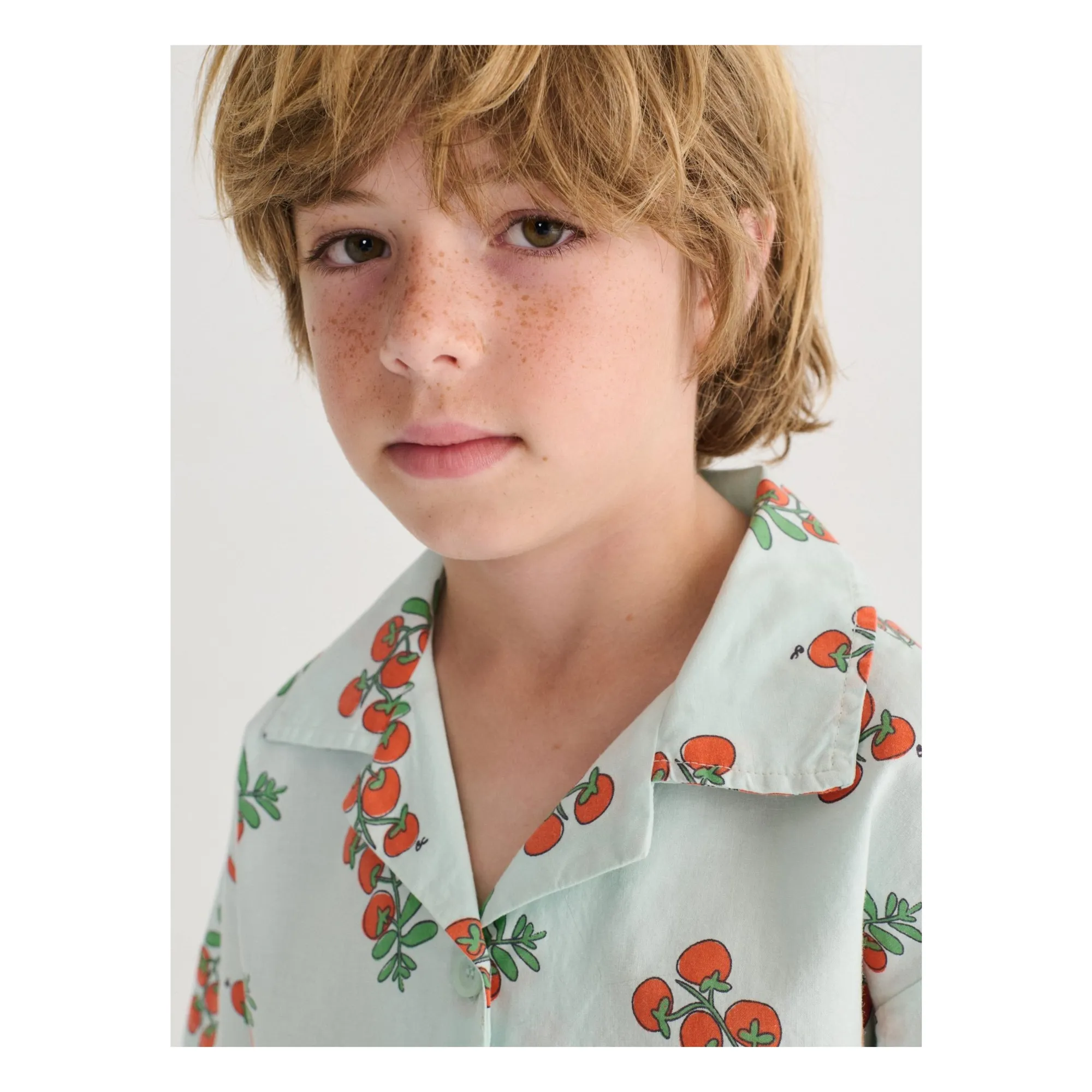 Chemise Tomates Coton Bio | Bleu pâle- Image produit n°4