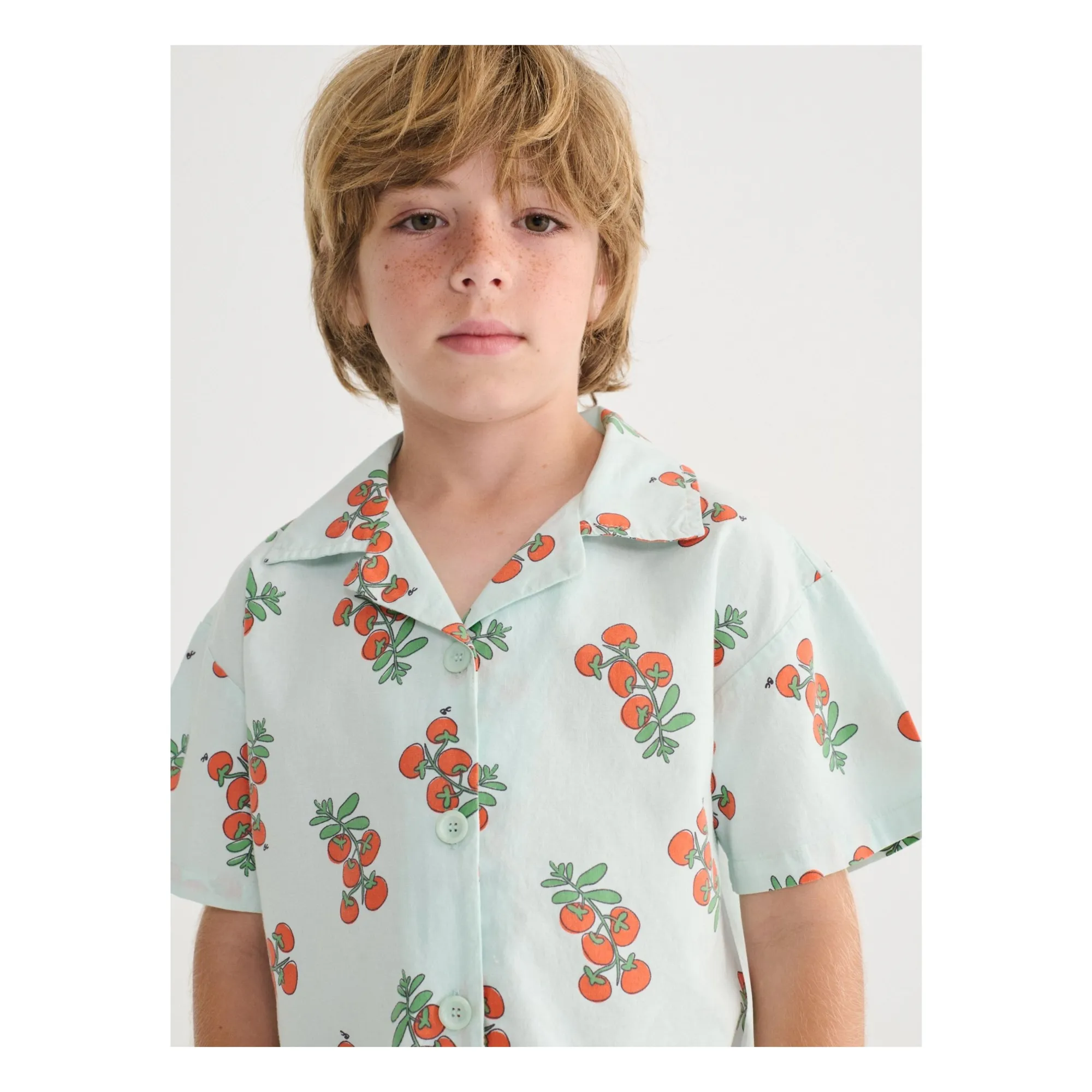 Chemise Tomates Coton Bio | Bleu pâle- Image produit n°2