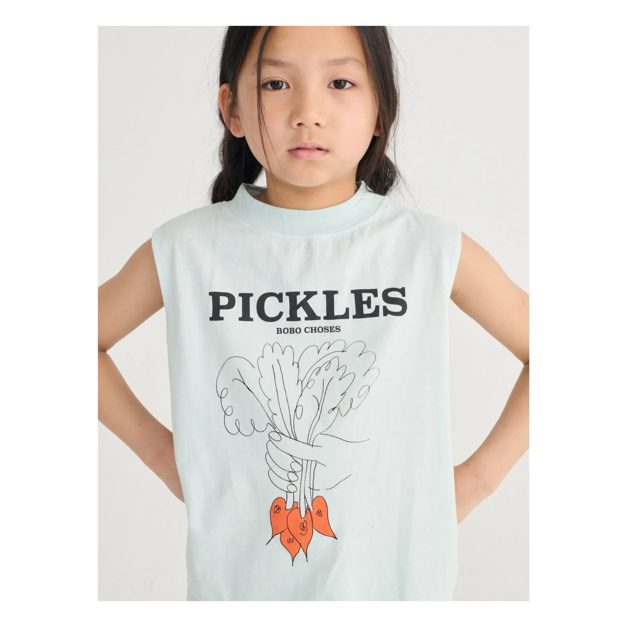 Débardeur Pickles Coton Bio | Bleu pâle- Image produit n°2