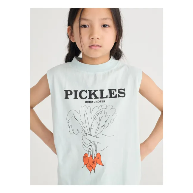 Canotta in cotone biologico Pickles | Azzurro fiordaliso