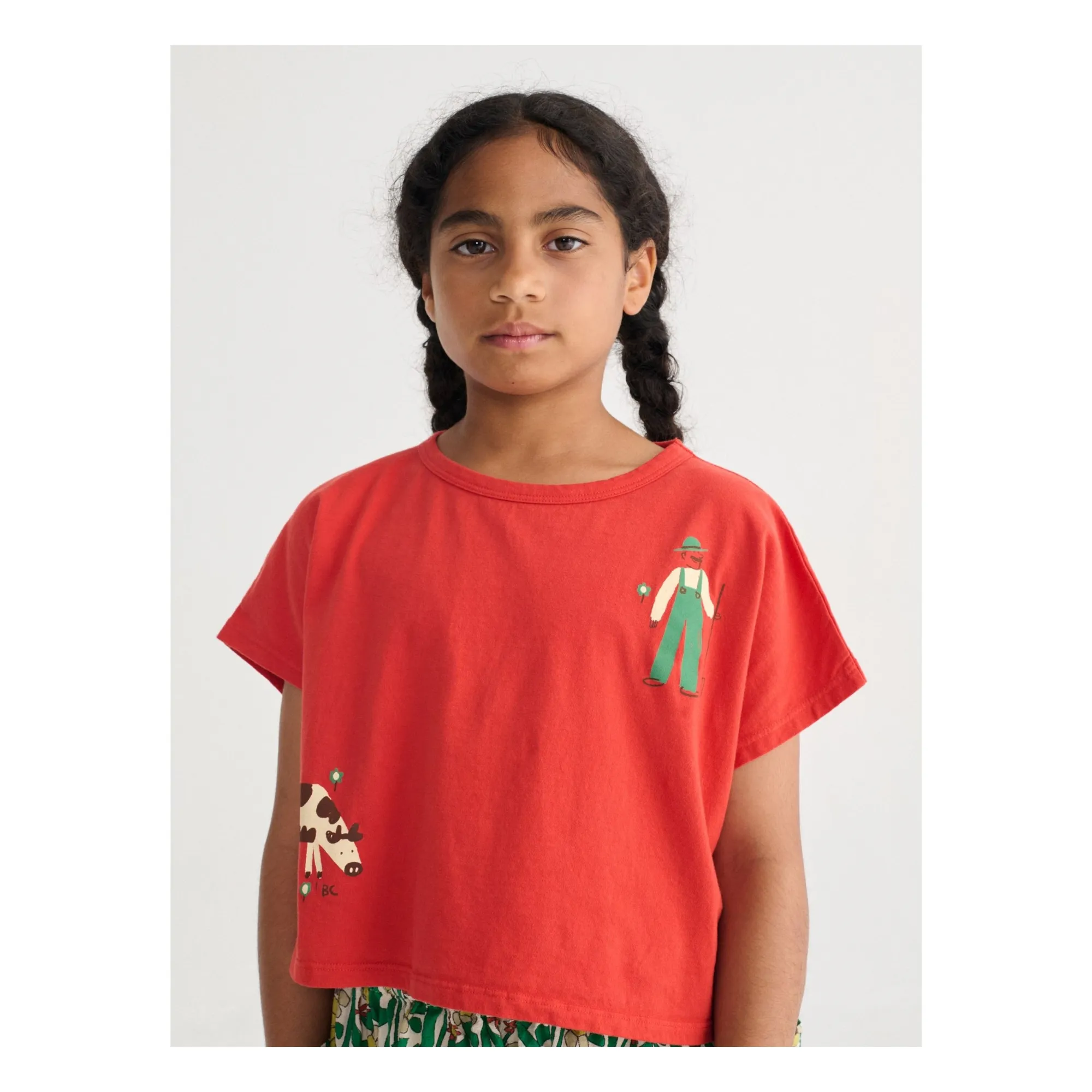 T-shirt Crop Ferme Coton Bio | Rouge- Image produit n°4