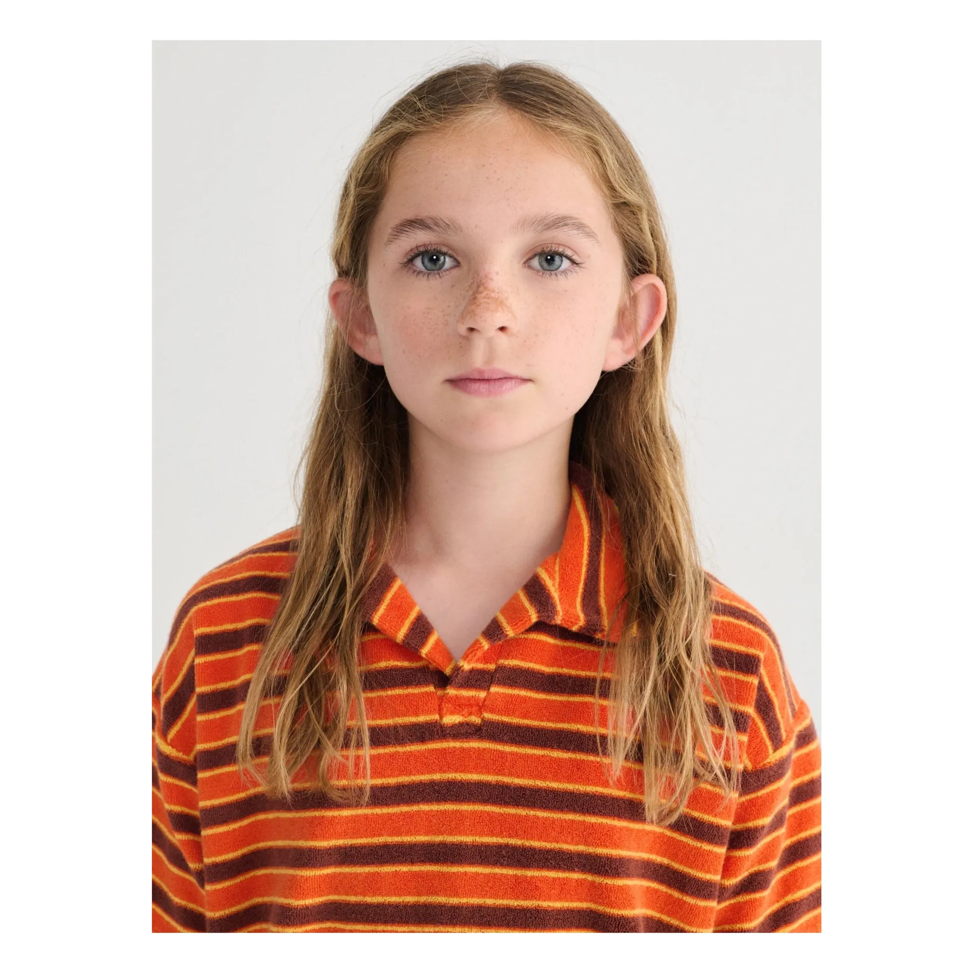 Polo Rayé Eponge | Orange- Image produit n°6