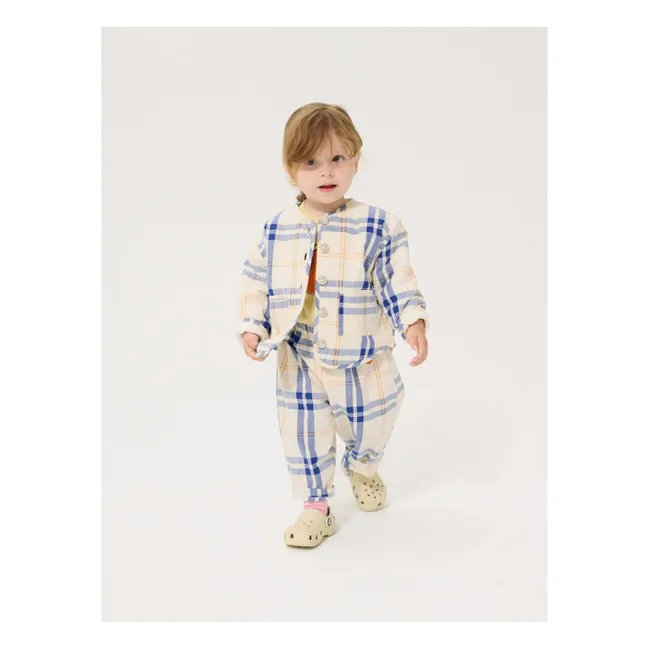 Pantalon Tartan Coton Bio | Ecru