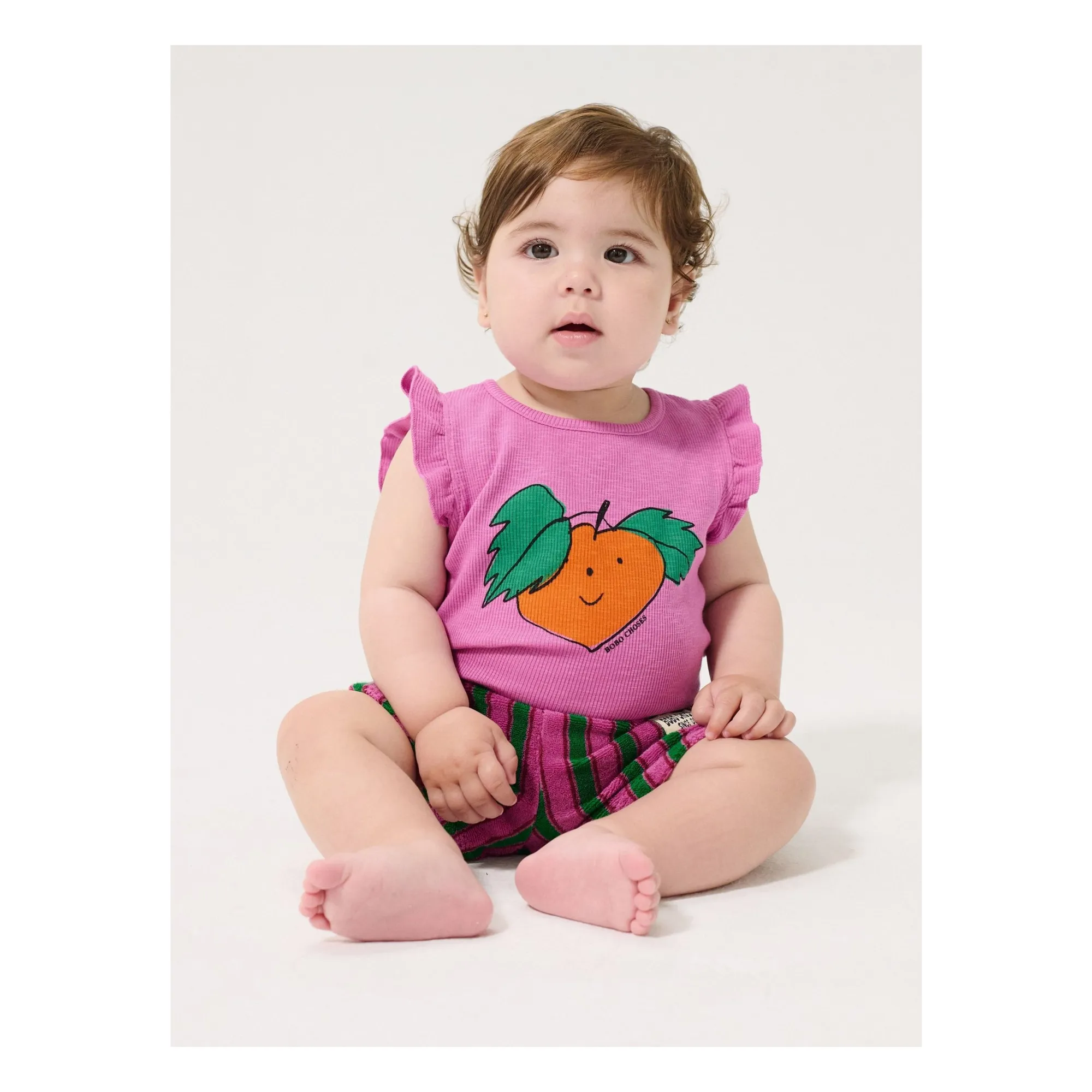 Short Rayé Eponge Bébé | Vert- Image produit n°1
