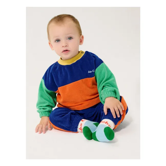 Sudadera Colorblock de algodón orgánico para bebé | Naranja