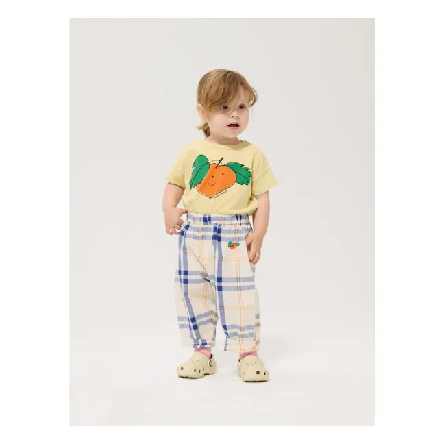 Pantalon Tartan Coton Bio | Ecru