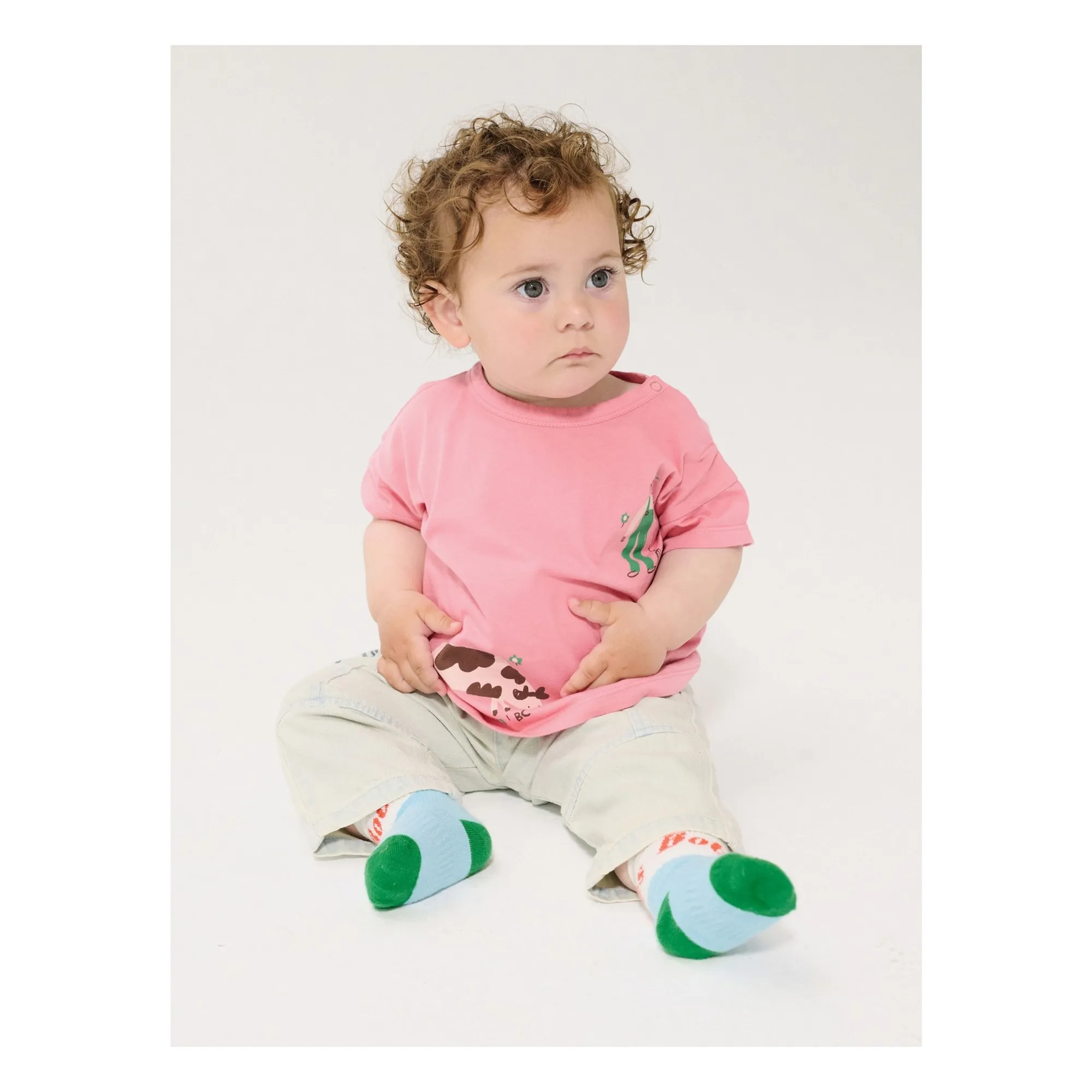 T-shirt Ferme Coton Bio Bébé | Rose- Image produit n°1
