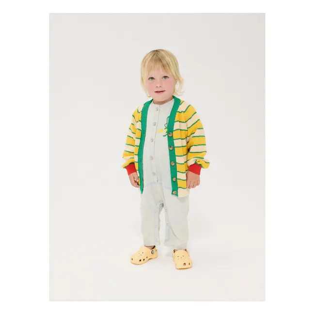 Strickjacke mit Streifen aus Bio-Baumwolle, Baby | Gelb