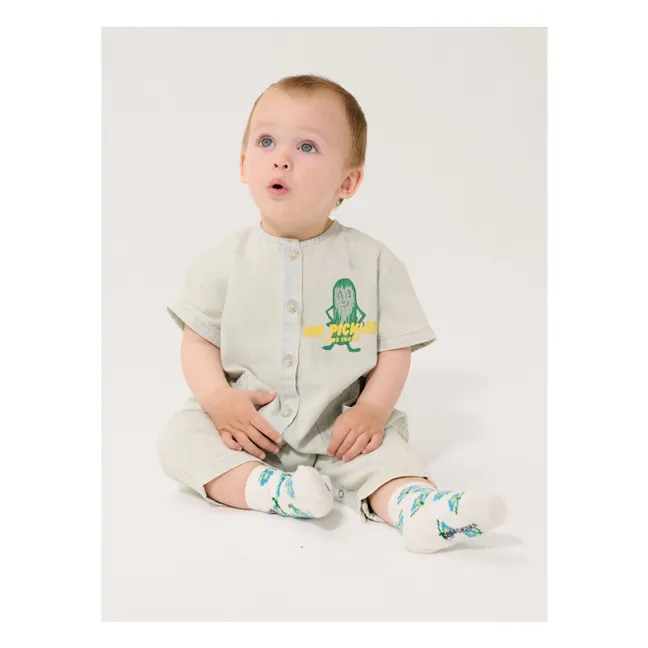 Jumpsuit Denim Verwaschene Bio-Baumwolle | Hellblau