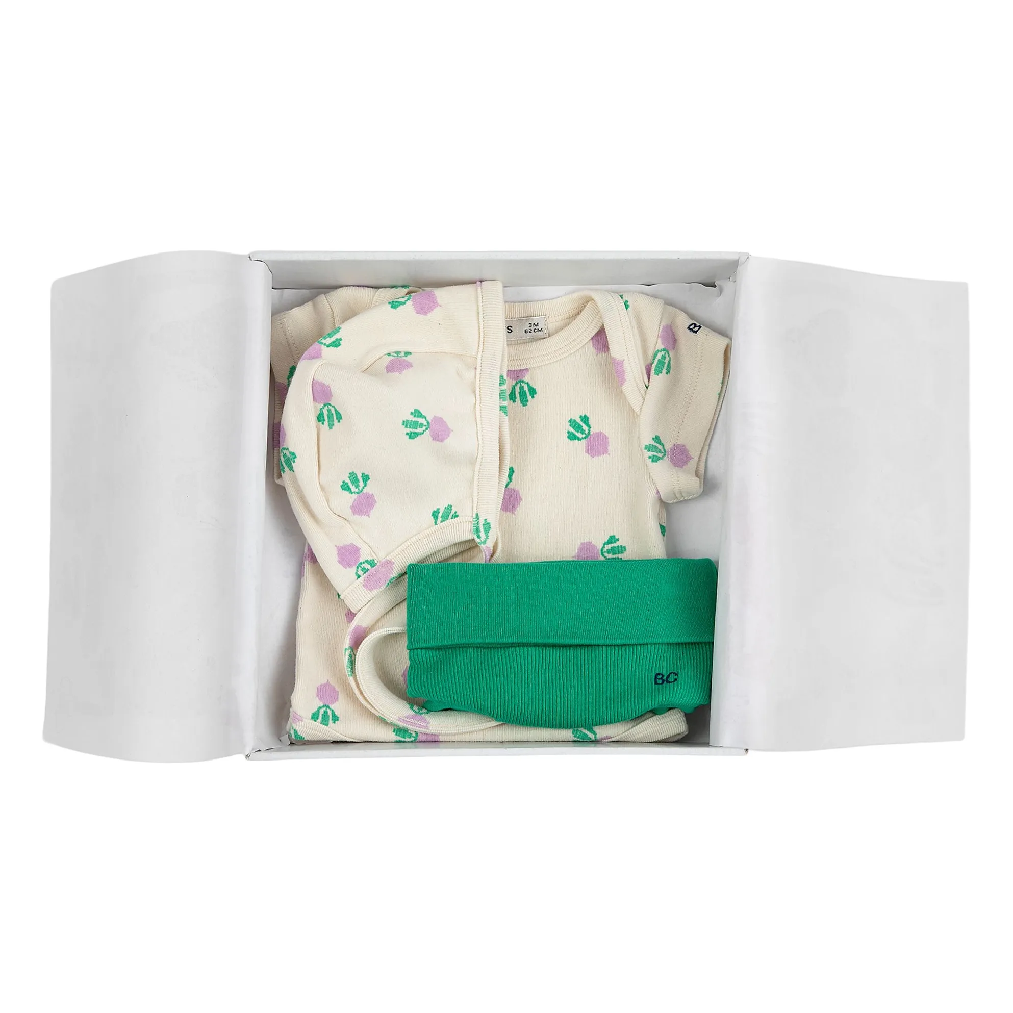 Ensemble Body Béguin et Short Betteraves Coton Bio | Ecru- Image produit n°1