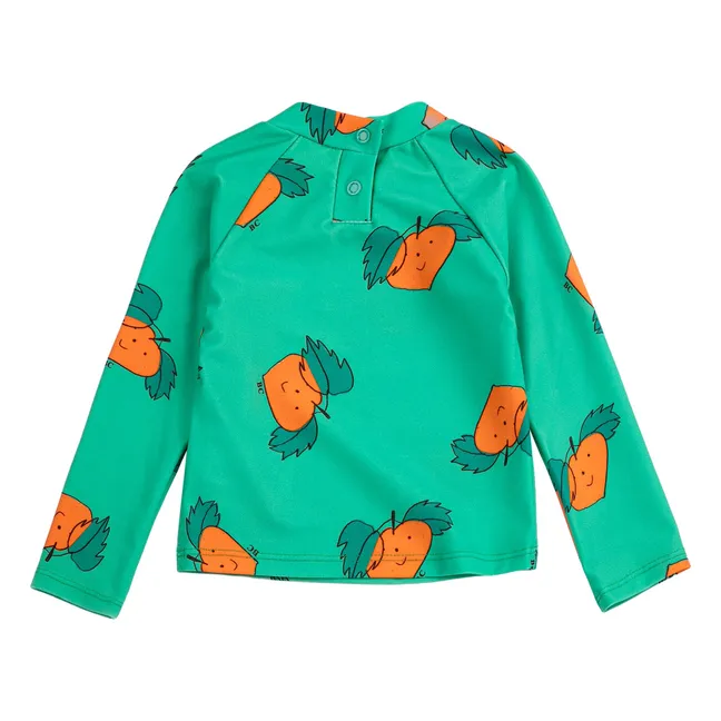 Camiseta de baño para bebé de fibra reciclada naranja anti-UV | Verde