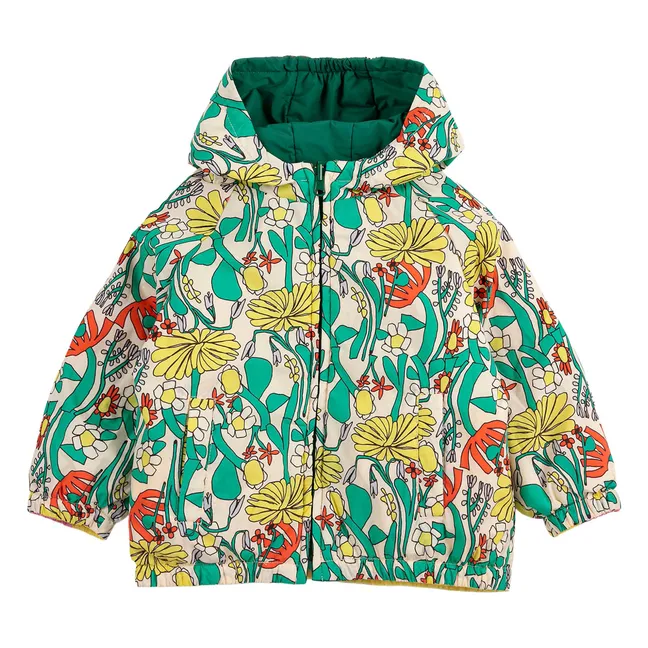 Chaqueta reversible de fibra reciclada Colorblock para bebé | Amarillo